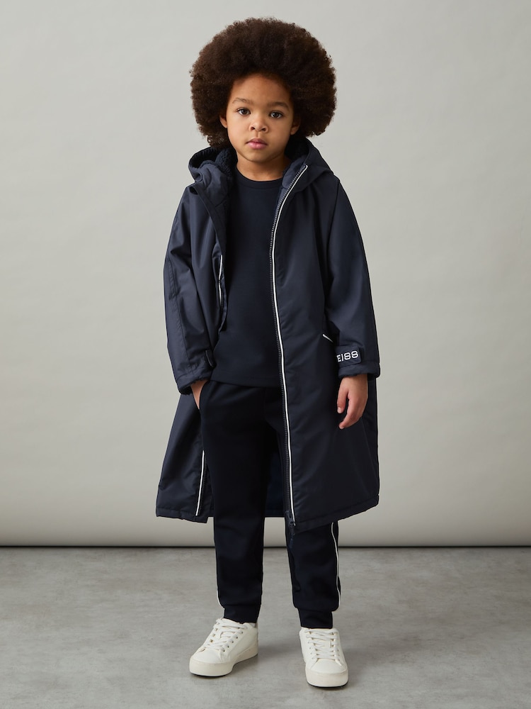 Reiss Navy/White Samson 3-6 yrs Water-Repellent Fleece-Lined Coat - Image 1 of 5