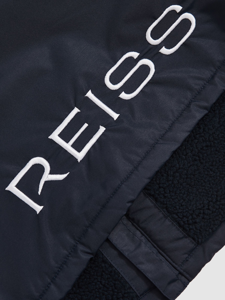 Reiss Navy/White Samson 3-6 yrs Water-Repellent Fleece-Lined Coat - Image 5 of 5