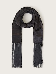 Monsoon Brown Rosa Devore Fringe Scarf - Image 1 of 2