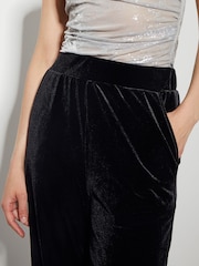 Monsoon Black Velvet Vora Wide Leg Trousers - Image 4 of 4