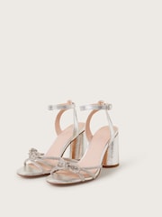 Monsoon Silver Darla Diamante Bow Heel Sandals - Image 2 of 4