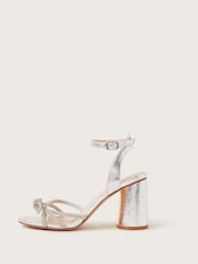 Monsoon Silver Darla Diamante Bow Heel Sandals - Image 4 of 4