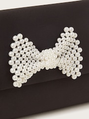 Monsoon Black Pearl Bow Clutch Bag - Image 3 of 4