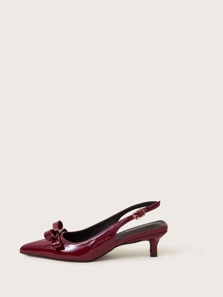 Monsoon Red Mira Patent Slingback Heels - Image 2 of 3