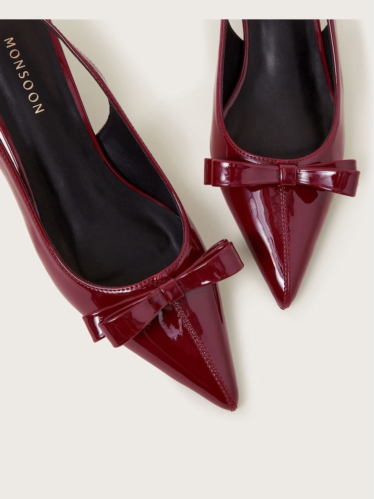 Monsoon Red Mira Patent Slingback Heels - Image 3 of 3