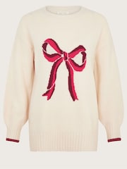 Monsoon Natural Darla Diamante Bow Jumper - Image 5 of 5