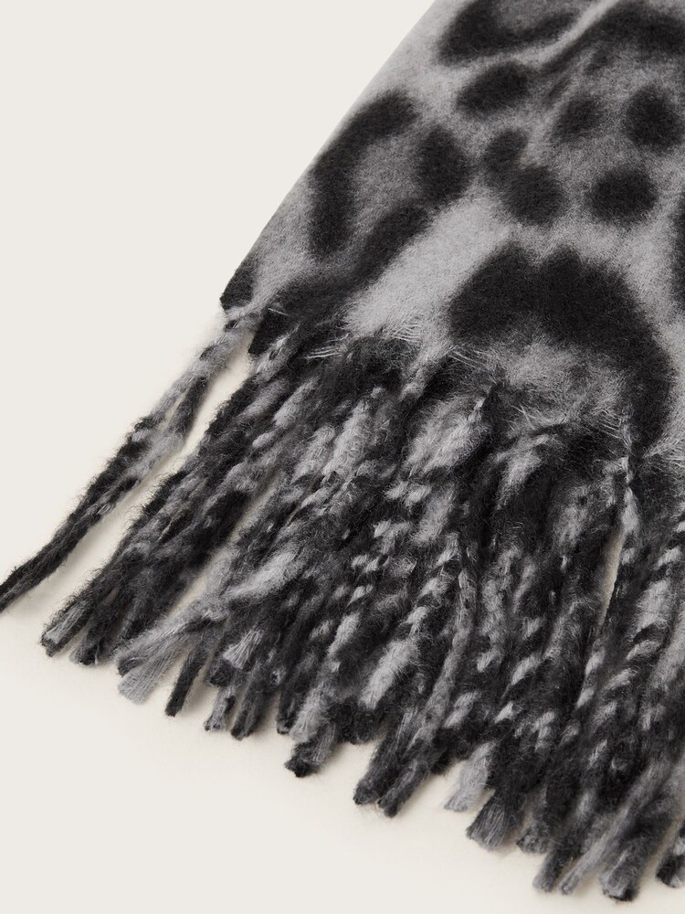 Monsoon Grey Lottie Leopard Print Scarf - Image 2 of 2