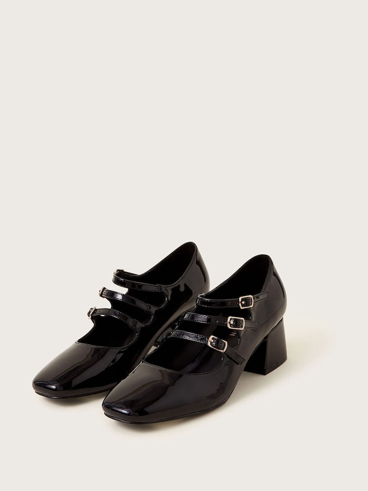 črna - Monsoon Gwen Patent Mary Jane čevlji z visoko peto - Slika 1 iz 3