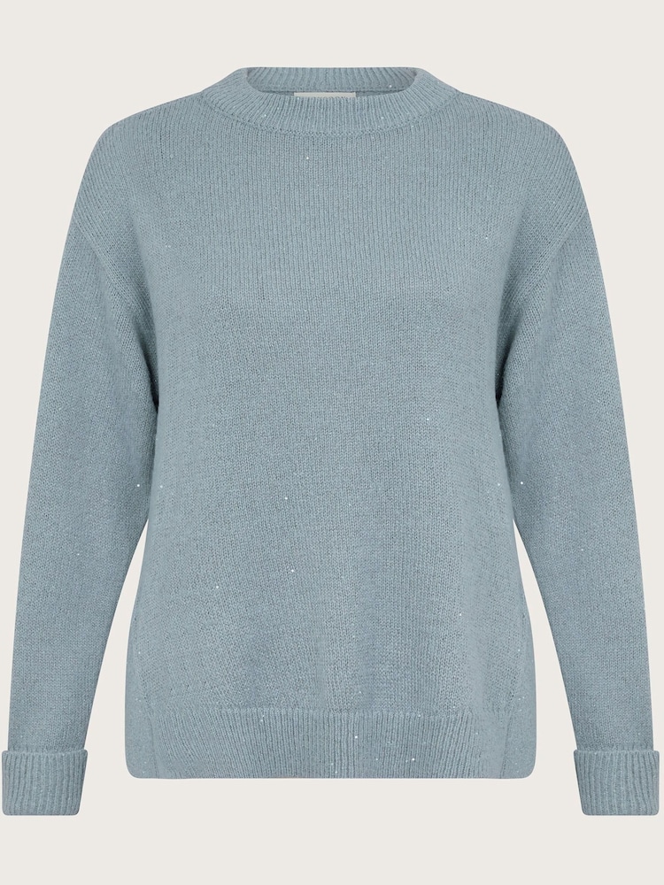 Monsoon Blue Sara Sequin Knit Jumper - Image 6 of 6