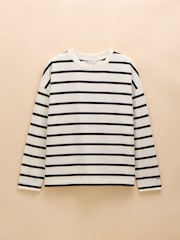 Joules Ellie 2 Pack Black/Green Stripe Long Sleeve Jersey Tops - Image 12 of 13