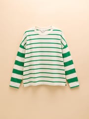 Joules Ellie 2 Pack Black/Green Stripe Long Sleeve Jersey Tops - Image 13 of 13