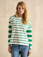 Joules Ellie 2 Pack Black/Green Stripe Long Sleeve Jersey Tops - Image 3 of 13