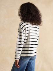Joules Ellie 2 Pack Black/Green Stripe Long Sleeve Jersey Tops - Image 4 of 13