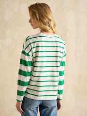 Joules Ellie 2 Pack Black/Green Stripe Long Sleeve Jersey Tops - Image 5 of 13