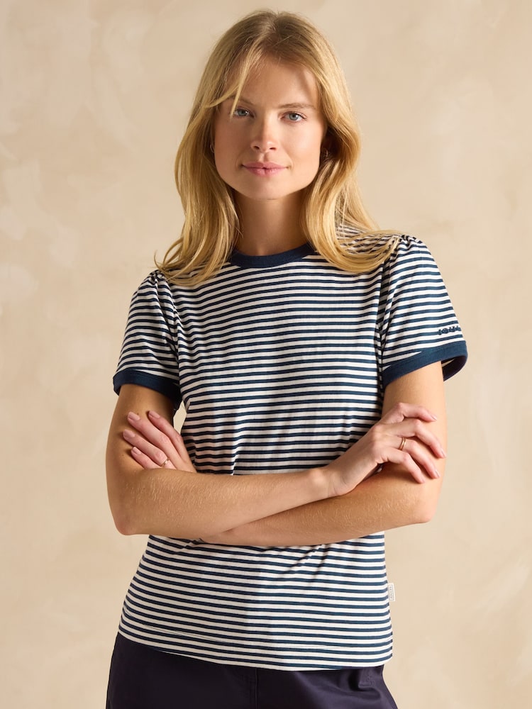Joues Erin Navy Blue & Red Pack of Two Short Sleeve T-Shirts - Image 3 of 13