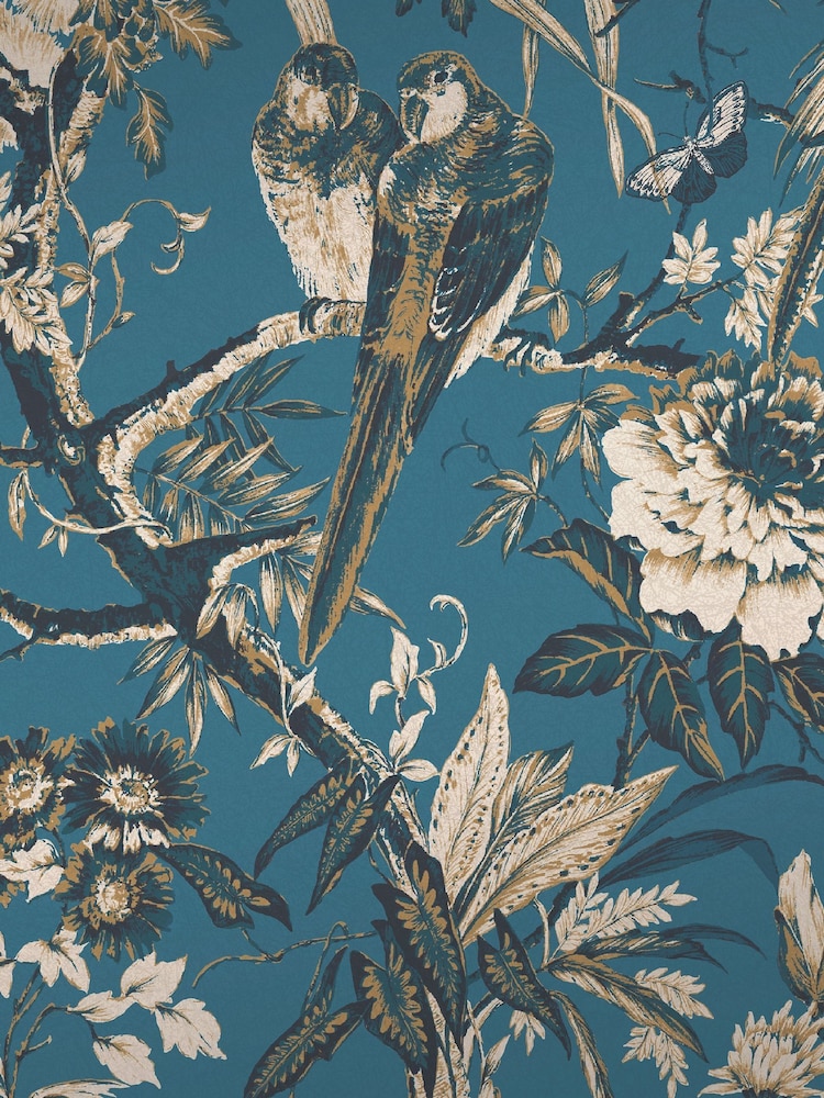 Graham & Brown Blue Perrow A4 Wallpaper Sample - Image 2 of 4