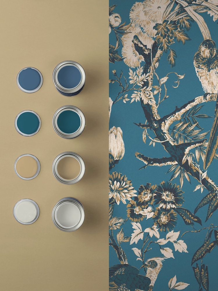 Graham & Brown Blue Perrow A4 Wallpaper Sample - Image 4 of 4