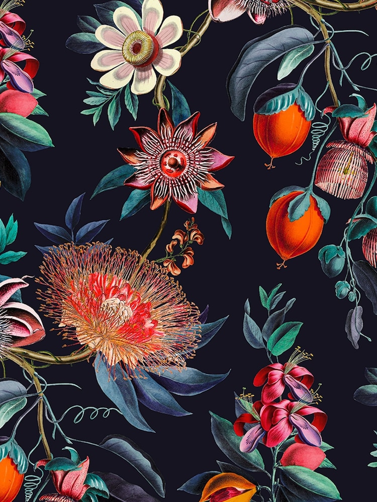 Graham & Brown Navy Physic Garden A4 Wallpaper Sample - Image 2 of 4