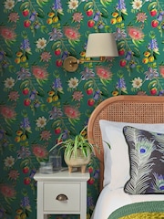 Graham & Brown Teal Physic Garden A4 Wallpaper Sample - Image 1 of 4