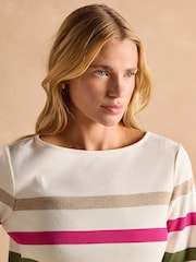 Joules Harbour Cream Multi Boat Neck Breton Top - Image 5 of 7