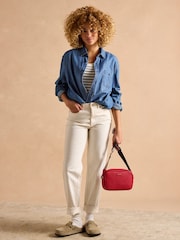 Joules Sofia Cream & Navy Stripe Ribbed Vest - Image 6 of 7