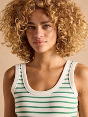 Joules Sofia Green Stripe Ribbed Vest - Image 3 of 7