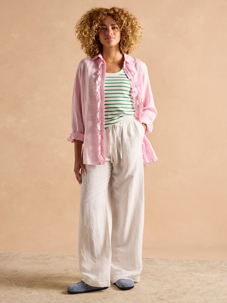 Joules Sofia Green Stripe Ribbed Vest - Image 6 of 7