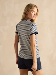 Joules 3 Pack Erin Pink/Green/Navy Multi Short Sleeve Tops - Image 7 of 16
