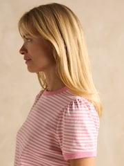 Joules 3 Pack Erin Pink/Green/Navy Multi Short Sleeve Tops - Image 9 of 16