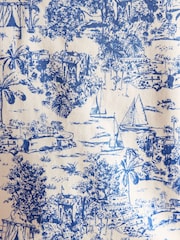 Joules Harbour Blue Toile de Jouy Button Down Cotton Tank - Image 9 of 11