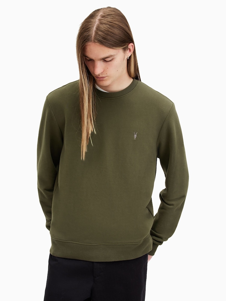 AllSaints Green Raven Crew Sweatshirt - Image 1 of 6