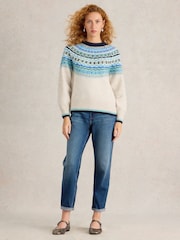 White Stuff Natural Frosted Fairisle Pattern Jumper - Image 1 of 6