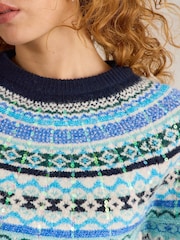White Stuff Natural Frosted Fairisle Pattern Jumper - Image 4 of 6