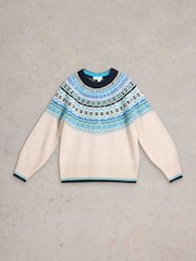 White Stuff Natural Frosted Fairisle Pattern Jumper - Image 5 of 6