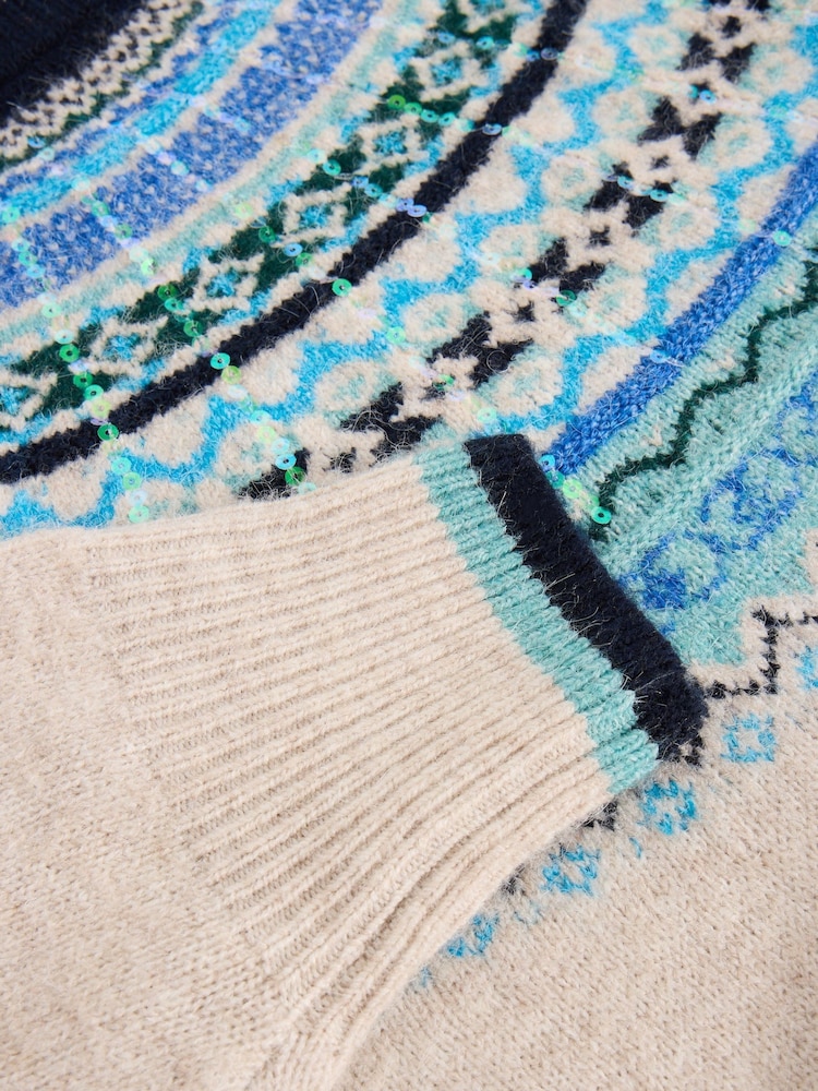 White Stuff Natural Frosted Fairisle Pattern Jumper - Image 6 of 6 White Stuff Natural Frosted Fairisle Pattern Jumper - Image 6 of 6