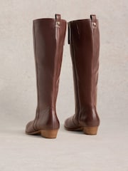 White Stuff Brown Wide Fit Leather Knee Boots - Image 3 of 4