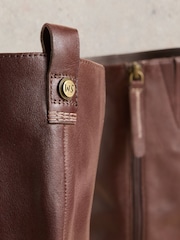 White Stuff Brown Wide Fit Leather Knee Boots - Image 4 of 4