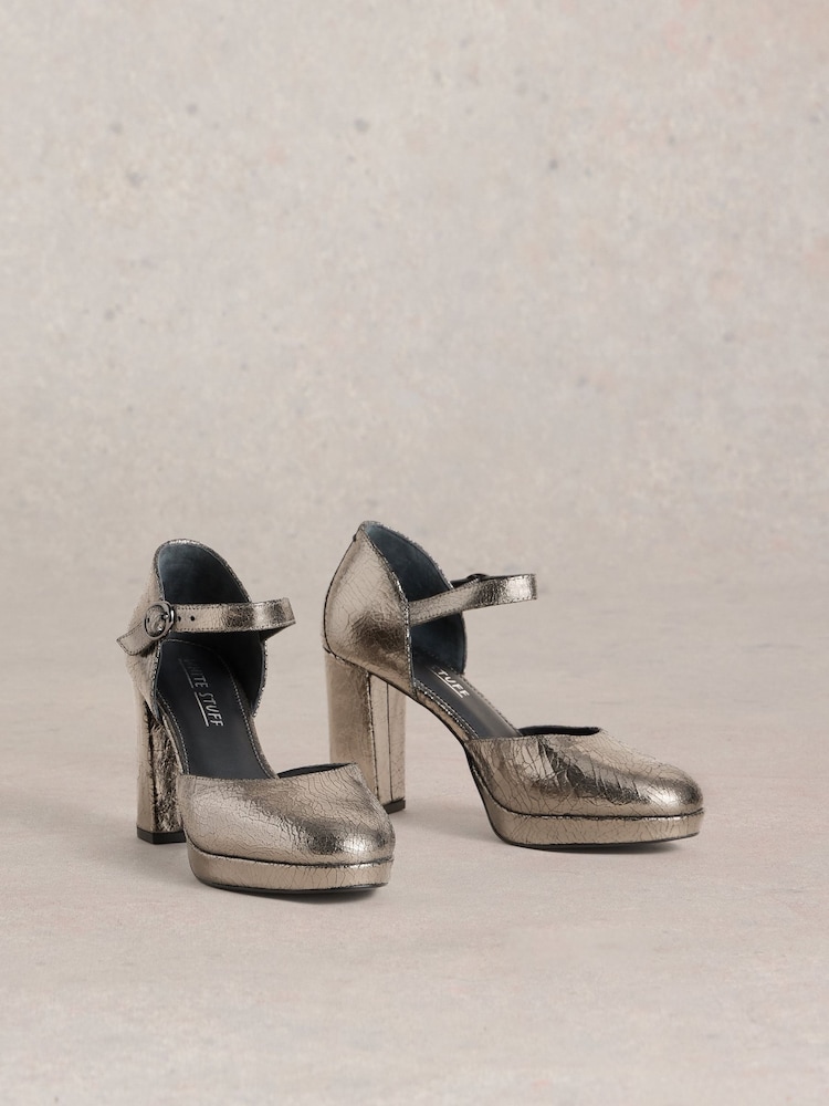 White Stuff Metallic Priscilla Platform Shoes - Image 2 of 4