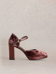 White Stuff Purple Priscilla Velvet Platform Shoes - Image 1 of 4