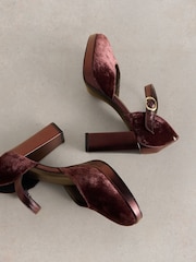 White Stuff Purple Priscilla Velvet Platform Shoes - Image 4 of 4
