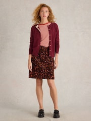 White Stuff Purple Melody Organic Cord Skirt - Image 1 of 6