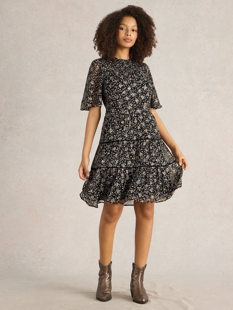 White Stuff Black Erin Metallic Dress - Image 1 of 6 White Stuff Black Erin Metallic Dress - Image 1 of 6