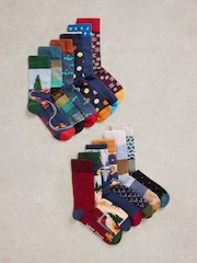 White Stuff Blue 12 Days Mens Advent Socks - Image 4 of 4