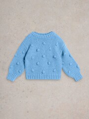 White Stuff Blue Pom Pom Jumper - Image 1 of 3