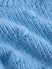 White Stuff Blue Pom Pom Jumper - Image 3 of 3