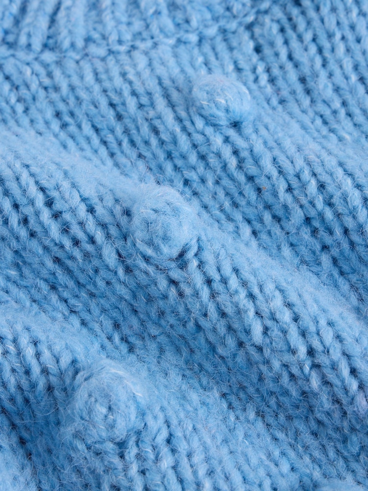 White Stuff Blue Pom Pom Jumper - Image 3 of 3