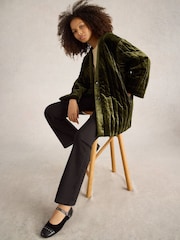 White Stuff Green Opal Velvet Kimono Jacket - Image 2 of 6