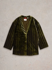 White Stuff Green Opal Velvet Kimono Jacket - Image 5 of 6