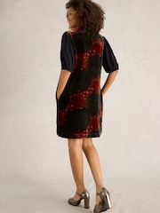 White Stuff Green Cleo Velvet Mix Dress - Image 2 of 6