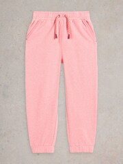 White Stuff Pink Nelly Jersey 100% Organic Cotton Joggers - Image 1 of 3